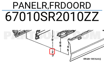 Honda 67010SR2010ZZ PANELR,FRDOORD