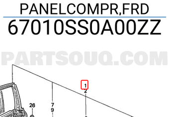 Honda 67010SS0A00ZZ PANELCOMPR,FRD