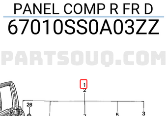 Honda 67010SS0A03ZZ PANEL COMP R FR D
