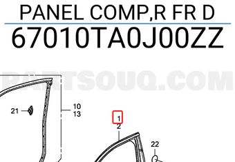 Honda 67010TA0J00ZZ PANEL COMP,R FR D
