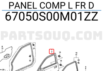 Honda 67050S00M01ZZ PANEL COMP L FR D