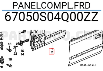 Honda 67050S04Q00ZZ PANELCOMPL,FRD