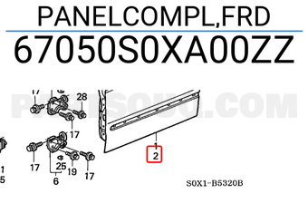 Honda 67050S0XA00ZZ PANELCOMPL,FRD