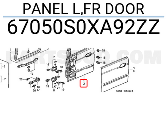 Honda 67050S0XA92ZZ PANEL L,FR DOOR