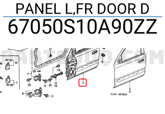 Honda 67050S10A90ZZ PANEL L,FR DOOR D