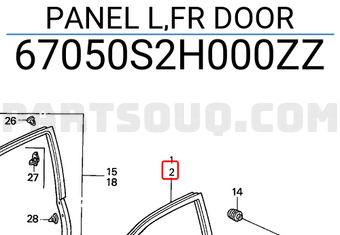 Honda 67050S2H000ZZ PANEL L,FR DOOR