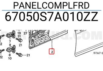 Honda 67050S7A010ZZ PANELCOMPLFRD