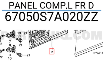 Honda 67050S7A020ZZ PANEL COMP,L FR D