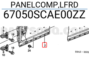 Honda 67050SCAE00ZZ PANELCOMP,LFRD
