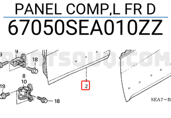 Honda 67050SEA010ZZ PANEL COMP,L FR D