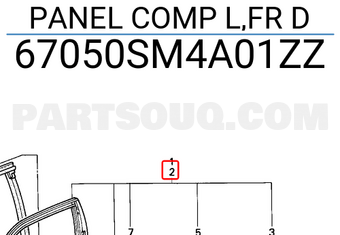Honda 67050SM4A01ZZ PANEL COMP L,FR D
