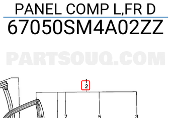 Honda 67050SM4A02ZZ PANEL COMP L,FR D