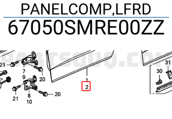 Honda 67050SMRE00ZZ PANELCOMP,LFRD
