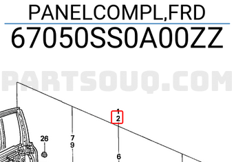 Honda 67050SS0A00ZZ PANELCOMPL,FRD