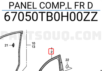 Honda 67050TB0H00ZZ PANEL COMP,L FR D