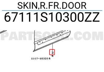 Honda 67111S10300ZZ SKIN,R.FR.DOOR