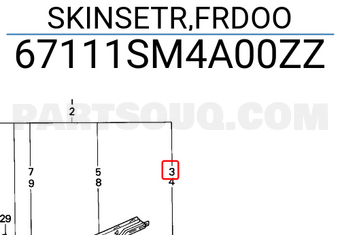 Honda 67111SM4A00ZZ SKINSETR,FRDOO