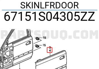 Honda 67151S04305ZZ SKINLFRDOOR