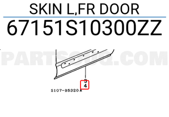 Honda 67151S10300ZZ SKIN L,FR DOOR