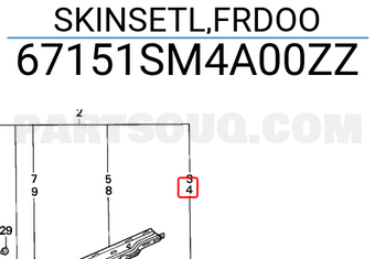 Honda 67151SM4A00ZZ SKINSETL,FRDOO