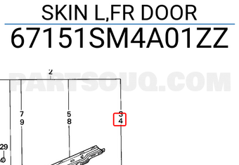 Honda 67151SM4A01ZZ SKIN L,FR DOOR