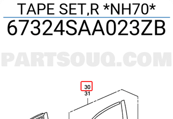 Honda 67324SAA023ZB TAPE SET,R *NH70*