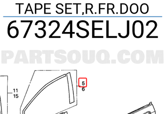 Honda 67324SELJ02 TAPE SET,R.FR.DOO