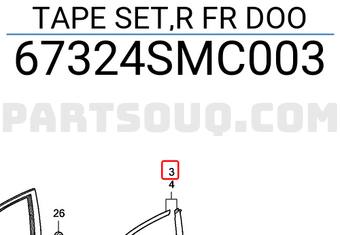 Honda 67324SMC003 TAPE SET,R FR DOO