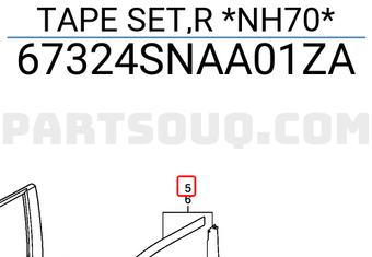 Honda 67324SNAA01ZA TAPE SET,R *NH70*