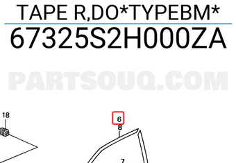 Honda 67325S2H000ZA TAPE R,DO*TYPEBM*