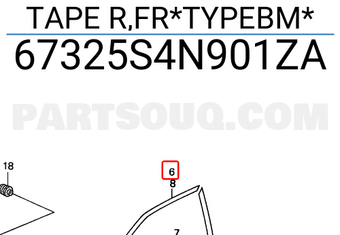 Honda 67325S4N901ZA TAPE R,FR*TYPEBM*