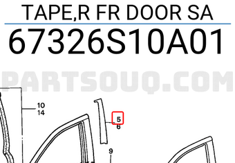 Honda 67326S10A01 TAPE,R FR DOOR SA
