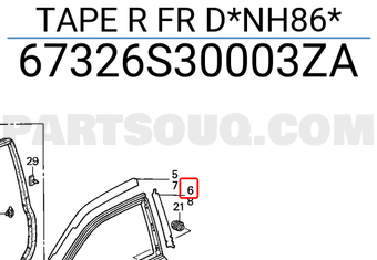 Honda 67326S30003ZA TAPE R FR D*NH86*
