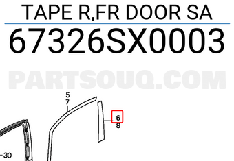 Honda 67326SX0003 TAPE R,FR DOOR SA