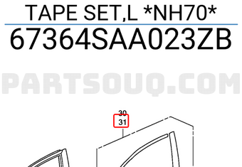 Honda 67364SAA023ZB TAPE SET,L *NH70*