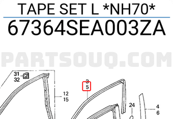 Honda 67364SEA003ZA TAPE SET L *NH70*