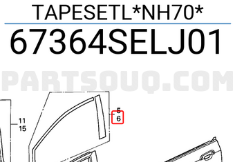 Honda 67364SELJ01 TAPESETL*NH70*
