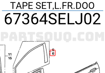 Honda 67364SELJ02 TAPE SET,L.FR.DOO