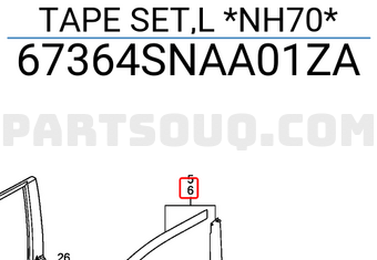 Honda 67364SNAA01ZA TAPE SET,L *NH70*