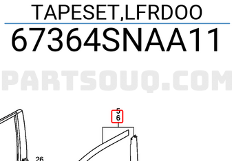 Honda 67364SNAA11 TAPESET,LFRDOO