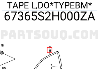 Honda 67365S2H000ZA TAPE L,DO*TYPEBM*