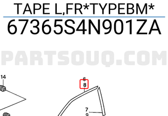 Honda 67365S4N901ZA TAPE L,FR*TYPEBM*
