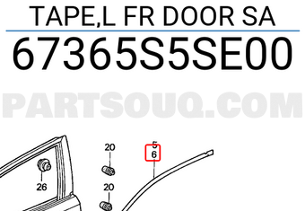 Honda 67365S5SE00 TAPE,L FR DOOR SA