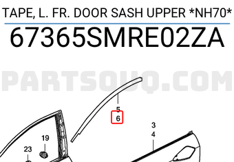 Honda 67365SMRE02ZA TAPE, L. FR. DOOR SASH UPPER *NH70*
