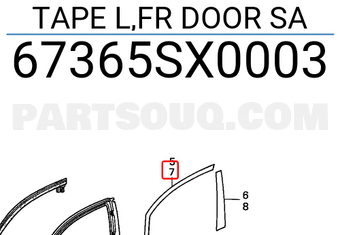 Honda 67365SX0003 TAPE L,FR DOOR SA