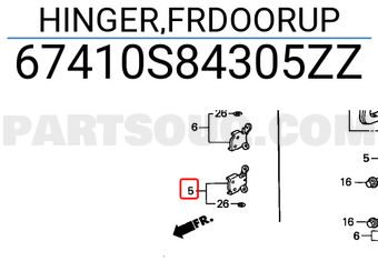 Honda 67410S84305ZZ HINGER,FRDOORUP