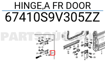 Honda 67410S9V305ZZ HINGE,A FR DOOR