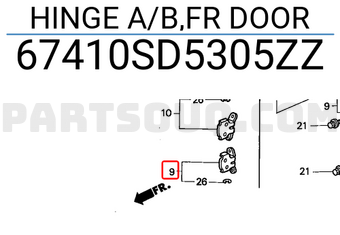 Honda 67410SD5305ZZ HINGE A/B,FR DOOR