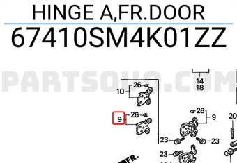 Honda 67410SM4K01ZZ HINGE A,FR.DOOR