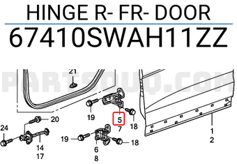 Honda 67410SWAH11ZZ HINGE R- FR- DOOR